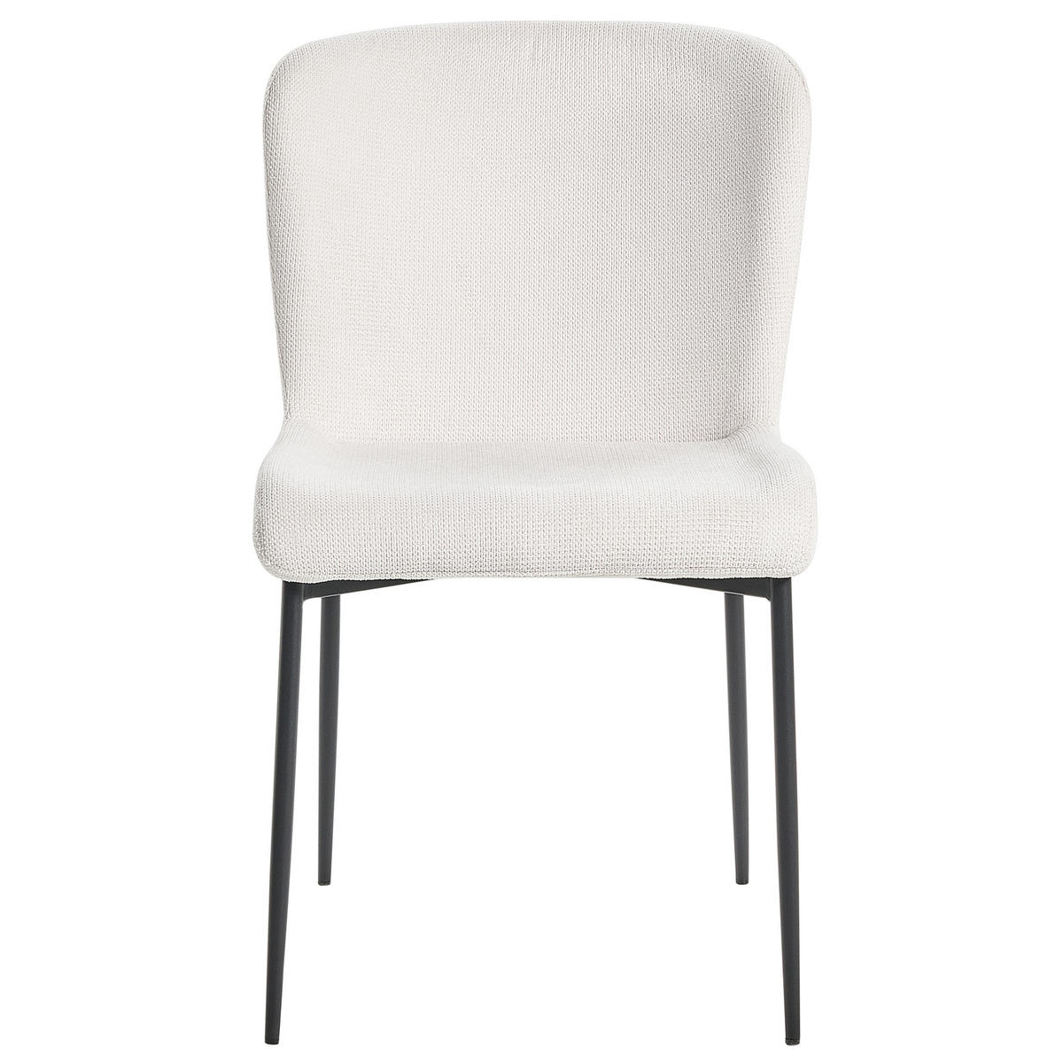 ESSZIMMERSTUHL 2er-Set Polsterbezug Weiß Ada - Weiß, Textil/Metall (49/82/48cm) - Beliani