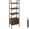 LEITERREGAL Brentwood,inklusive Kippschutz, 57,5 x 34 x 173 cm,Industrial Holz dunkel, rustikal - Rostfarben, Holzwerkstoff (34/173/57.5cm) - tectake