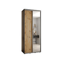 SCHWEBETÜRENSCHRANK 235,2/120/60 2-türig - Silberfarben/Schwarz, Holz/Metall (120/235/60cm) - Abiks Möbel