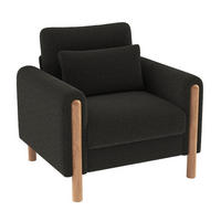 FOTELJA 87/83/88,5 cm s debelim jastukom i presvlakom od imitacije janjeće kože, Tamnosiva - tamno siva, tekstil (83/88.5/87cm) - Redom