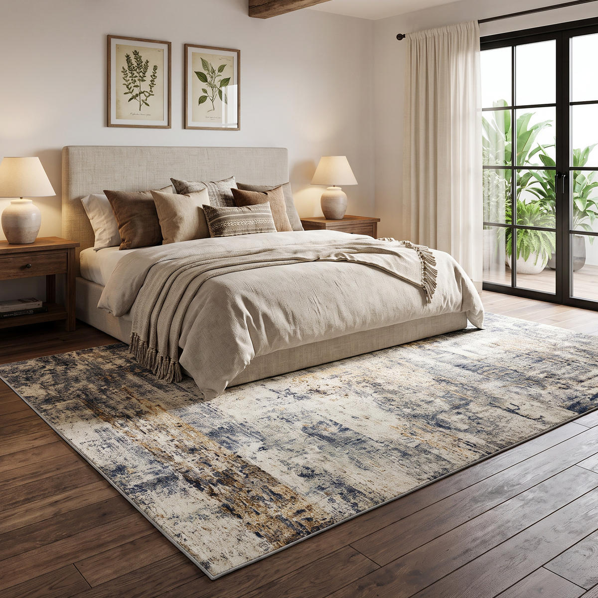 TEPPICH Polyester Grau - Grau, Textil (200/300cm) - HOMCOM