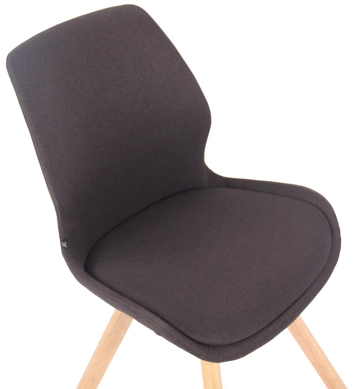 STUHL 2er Set Stoff schwarz - Eukalyptusholzfarben/Schwarz, Holz/Textil (49/87.5/58cm) - CLP