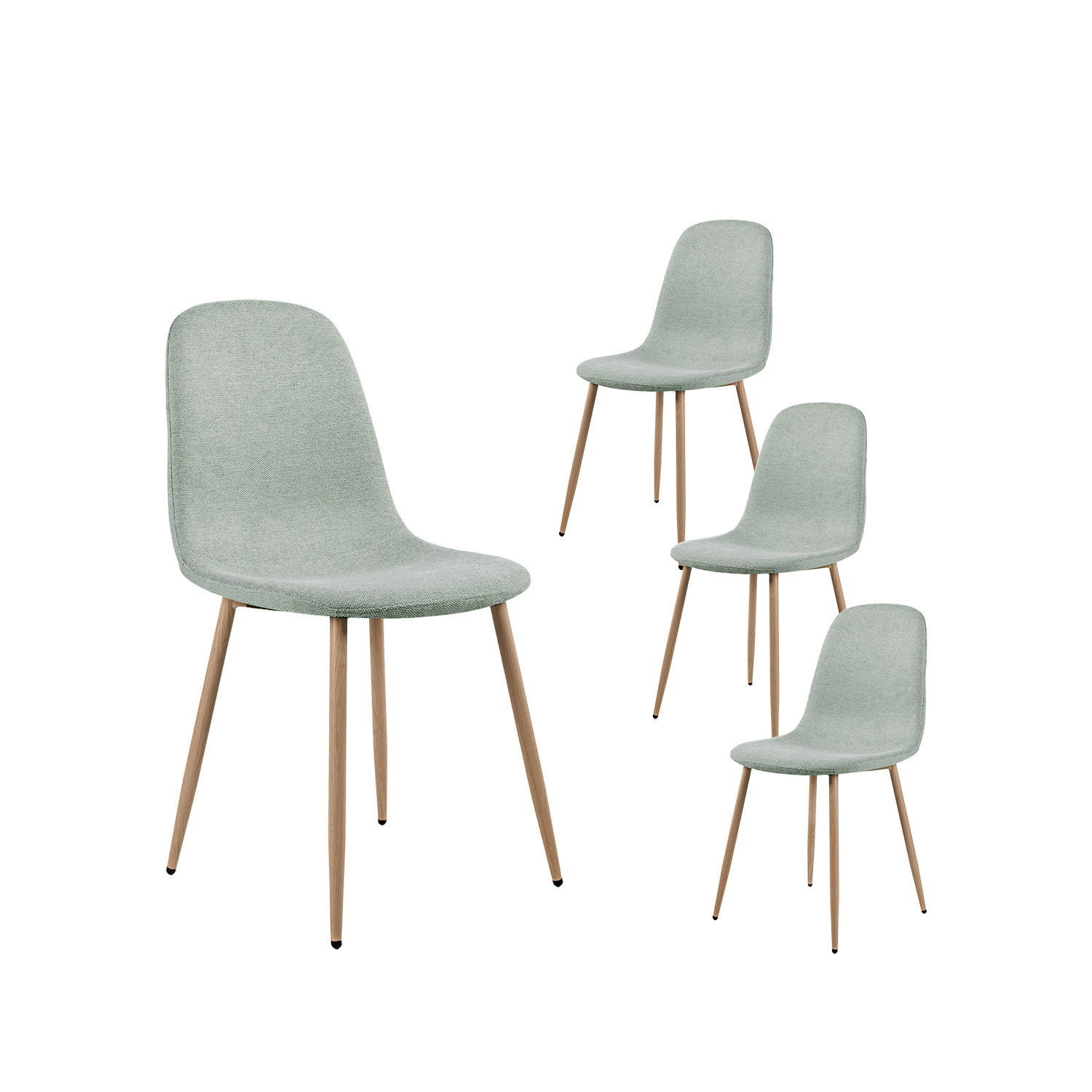 ESSZIMMERSTUHL Ellis Grün 43 cm x 87 cm 4er-Set - Grün, Textil (43/87/54cm) - Klast Home