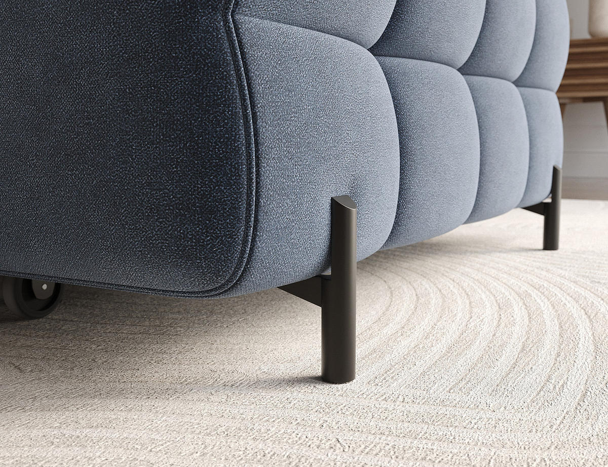 ECKSOFA Neviro R - Anthracite (Aura 40) - Blaugrau, Holzwerkstoff (285/181cm) - Möblo