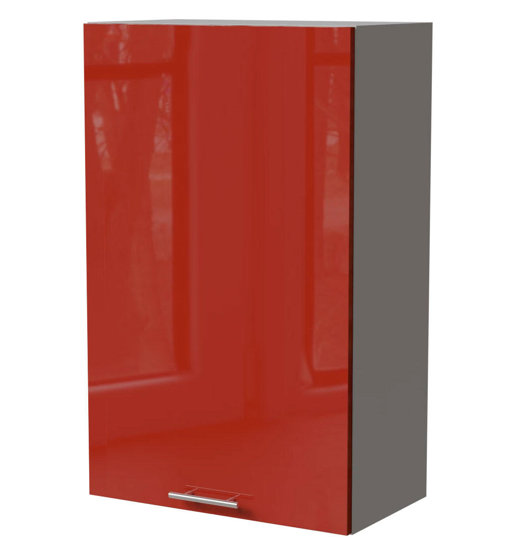 HÄNGESCHRANK Brerra W4/60/1 Grau / RAL 3002 karminrot Hochglanz 60 / 32,5 / 96cm - Rot/Grau, Holz/Holzwerkstoff (60/96/32.5cm) - Feldmann-Wohnen