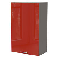 HÄNGESCHRANK Brerra W4/60/1 Grau / RAL 3002 karminrot Hochglanz 60 / 32,5 / 96cm - Rot/Grau, Holz/Holzwerkstoff (60/96/32.5cm) - Feldmann-Wohnen