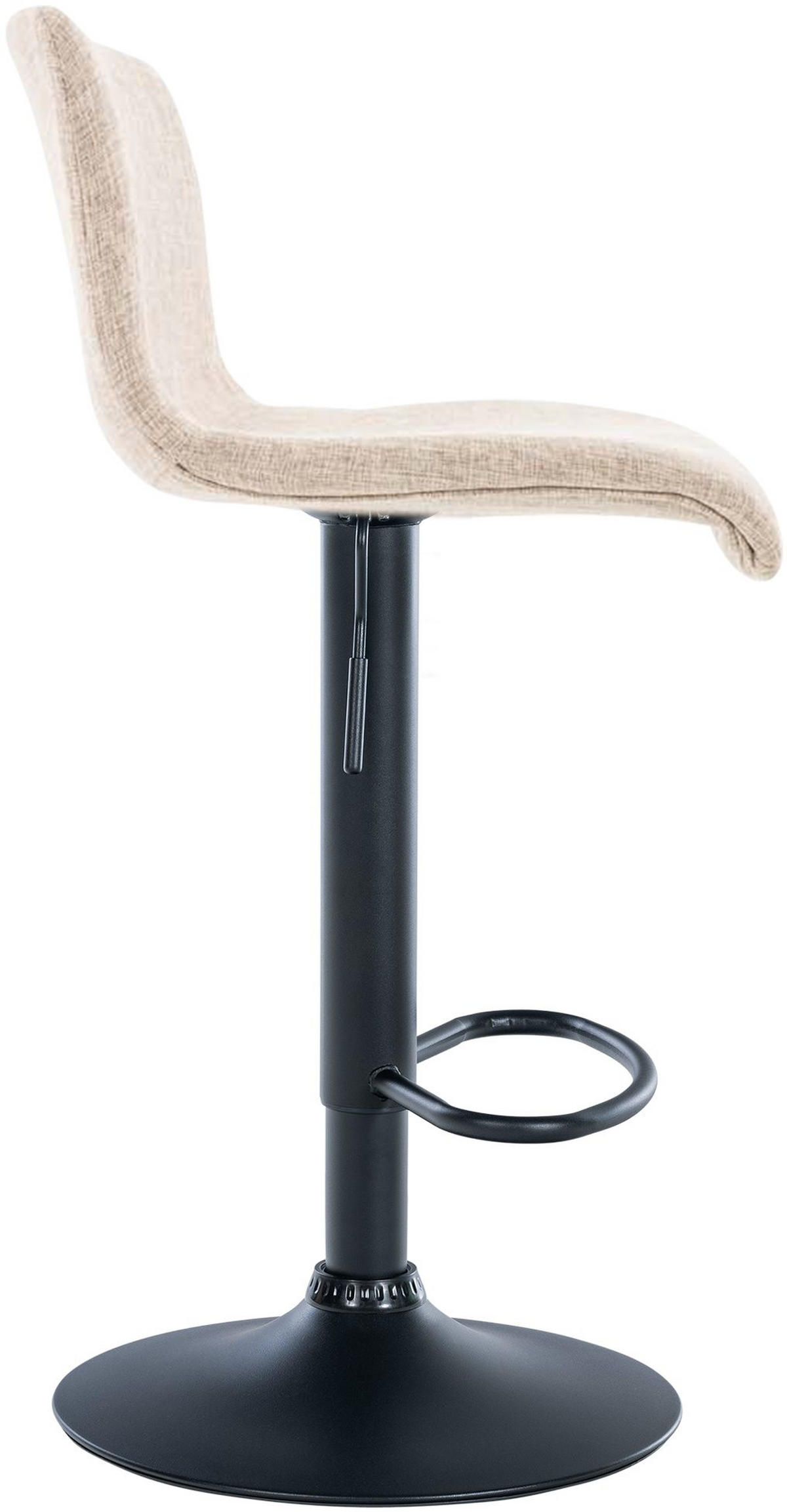 BARHOCKER Stoff creme - Creme/Schwarz, Textil/Metall (39/84/36cm) - CLP