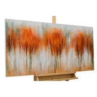 ACRYLBILD HANDGEMALT 120/60 cm - Orange/Grün, Holz/Textil (120/60cm) - KUNSTLOFT