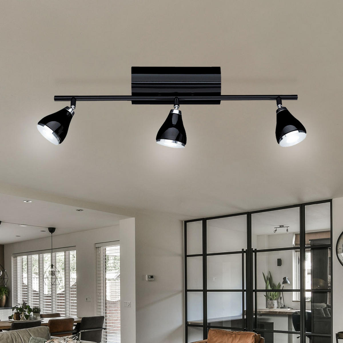 LED DECKENLEUCHTE Metall Schwarz VENICE - Schwarz, Metall (60/20/20cm) - Wofi