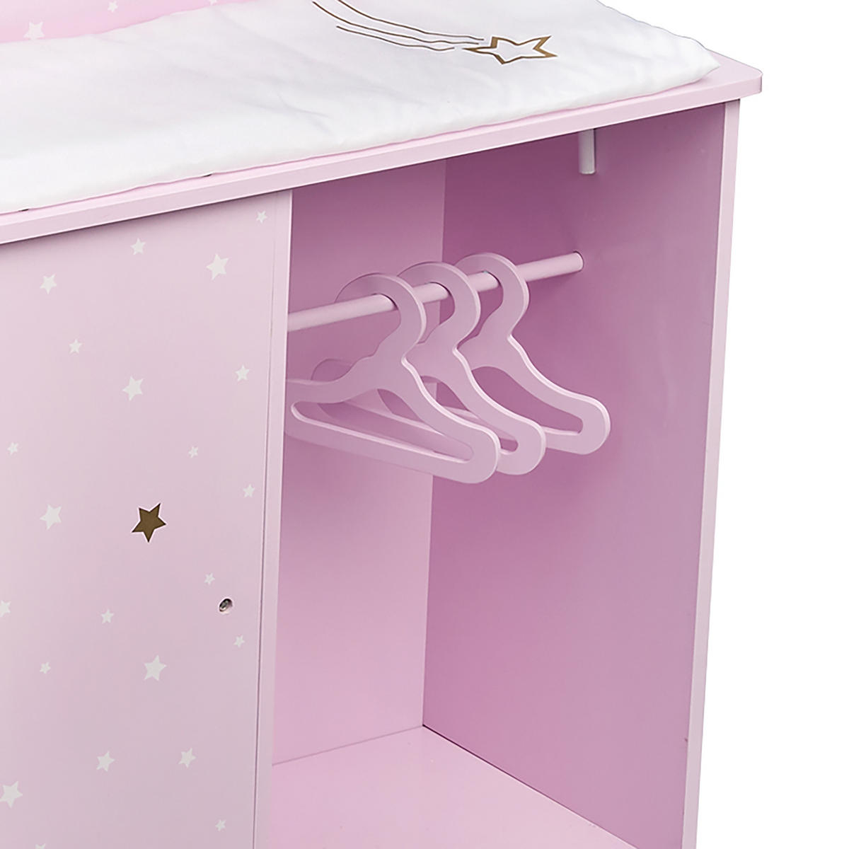 PUPPEN WICKELTISCH, Rosa, 98cm - Pink, Holzwerkstoff (48/98/58cm) - Teamson Kids