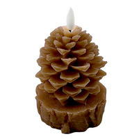 LED-KERZE Nikolao Braun 9/9/15.5 cm Kunstoff - Braun, Kunststoff (9/9/15.5cm) - Mondex