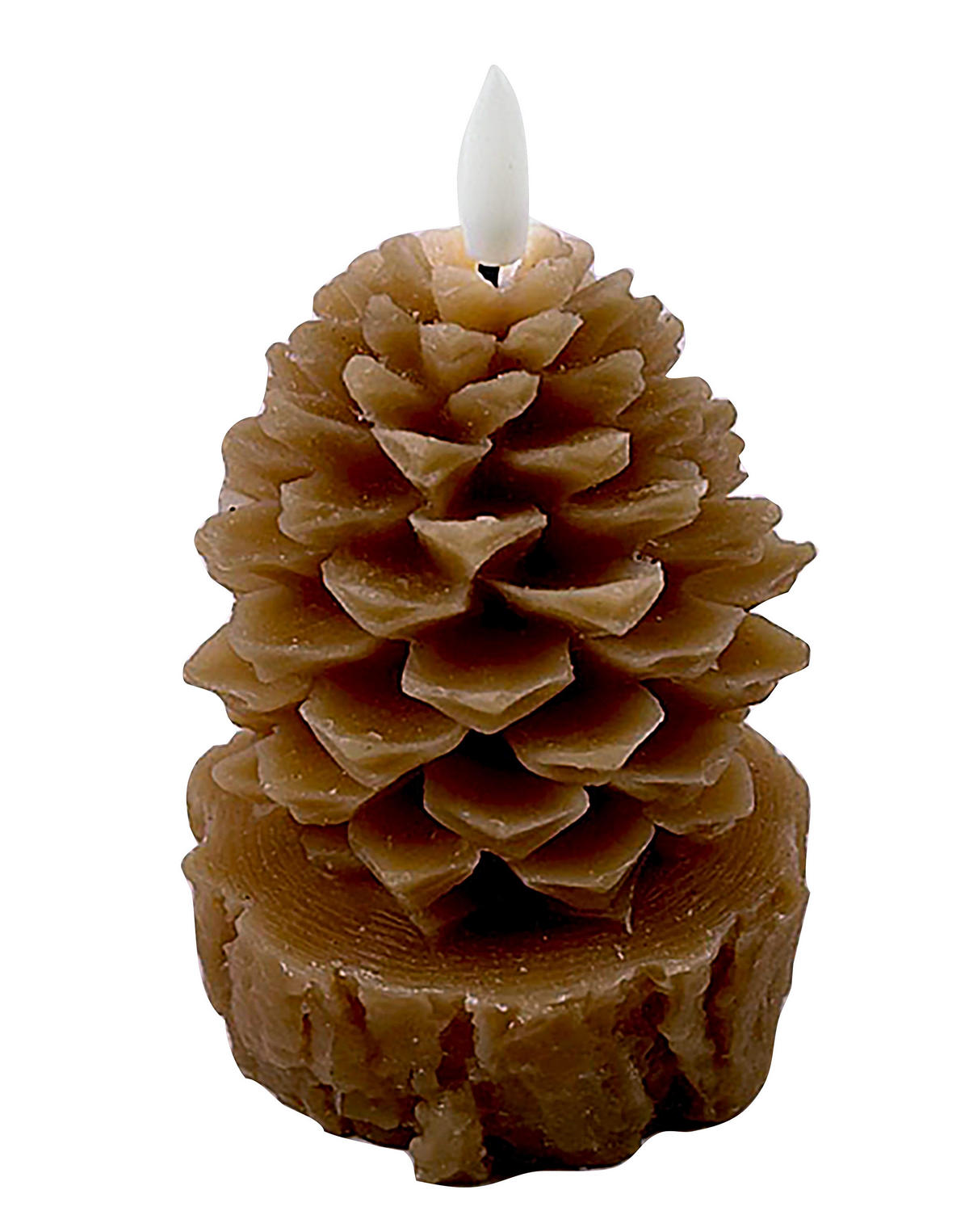 LED-KERZE Nikolao Braun 9/9/15.5 cm Kunstoff - Braun, Kunststoff (9/9/15.5cm) - Mondex