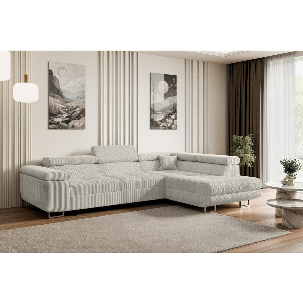 Thumbnail - Altdecor Ecksofa, Hellgrau, Textil, 4-Sitzer, L-Form, Ottomane rechts, 272x202 cm, Wohnzimmer, Sofas & Couches, Wohnland...