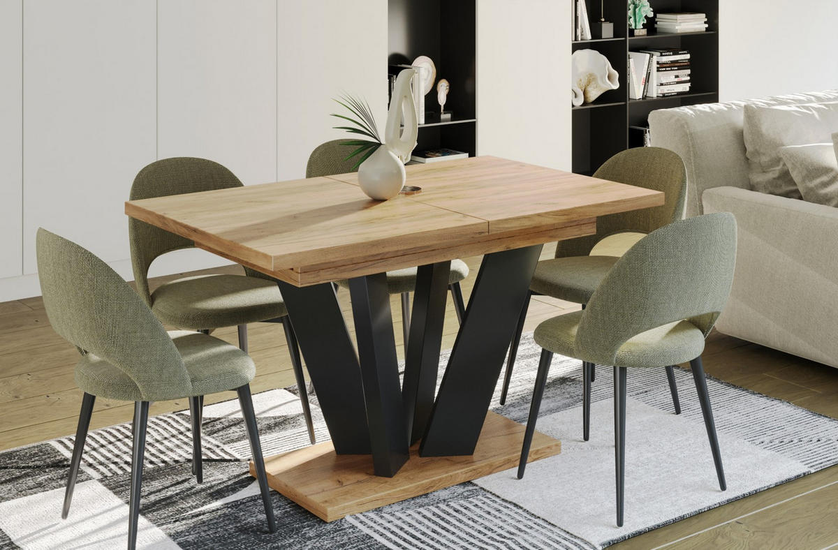 ESSTISCH Alex ausziehbar - Eiche Bianco, Holzwerkstoff (130/80/80cm) - Endo-Moebel