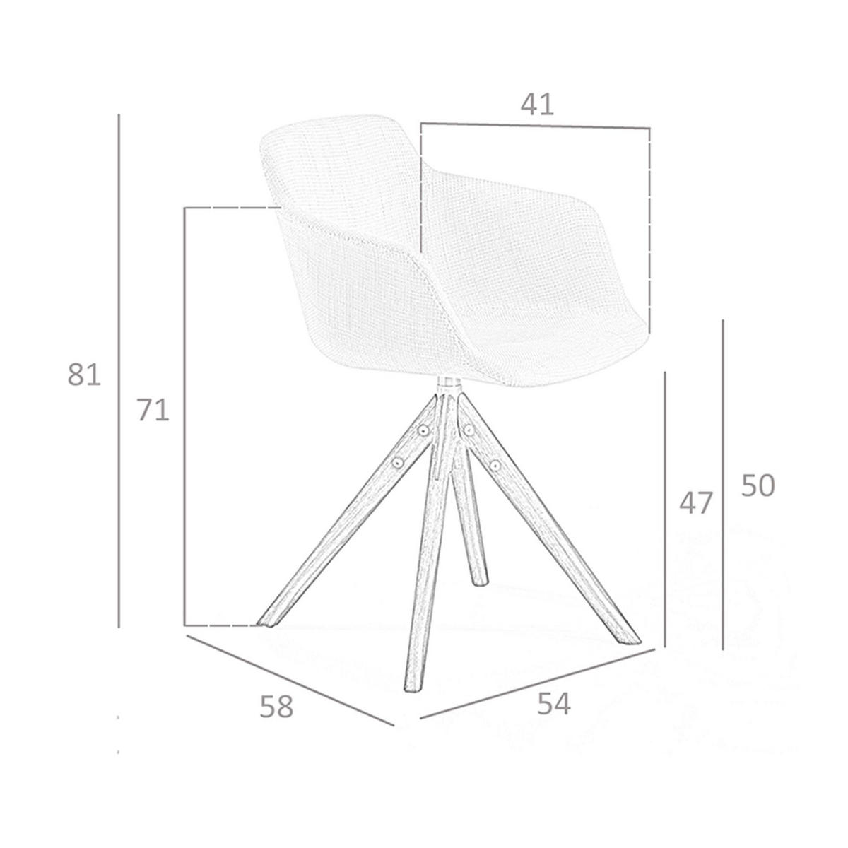 STUHL Drehstuhl Stoff beige 58/54/81 cm - Beige, Textil (58/81/54cm) - ANGEL CERDA