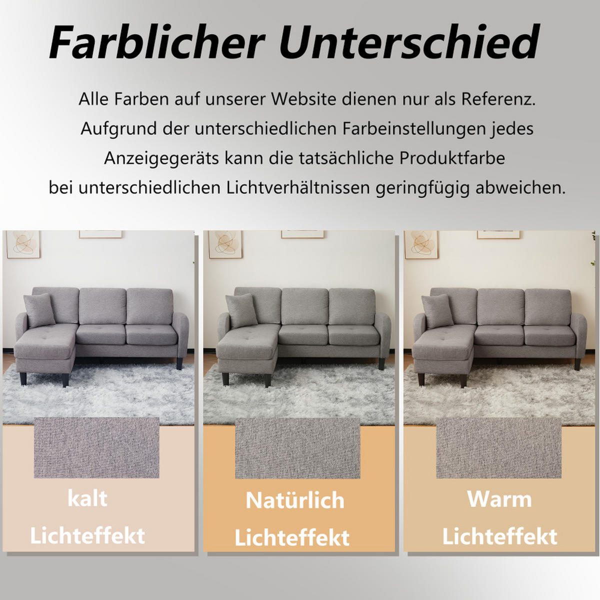 ECKSOFA 166x118cm Modular Kompakt Atmungsaktiv - Grau, Textil (118/166cm) - Raelunyi
