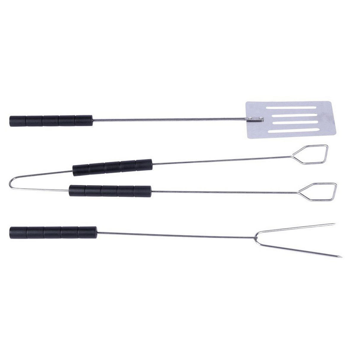 GRILLBESTECK-SET Metall/Kunststoff 3-teilig Silberfarben - Silberfarben, Metall (38cm) - BBQ Collection
