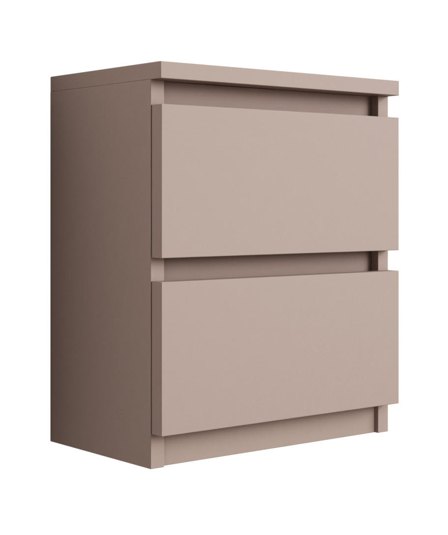 NACHTTISCH mit zwei Schubladen – 45 × 36 × 36 cm – Farbe: Karamellbraun - Braun, Holzwerkstoff (36/45/36cm) - 3XE LIVING