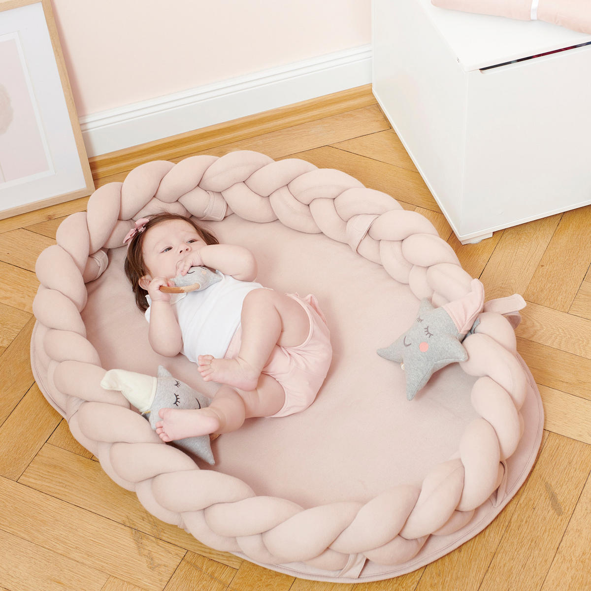 BABYNEST geflochten Rosa - Rosa, Textil (60/90cm) - nordic coast company