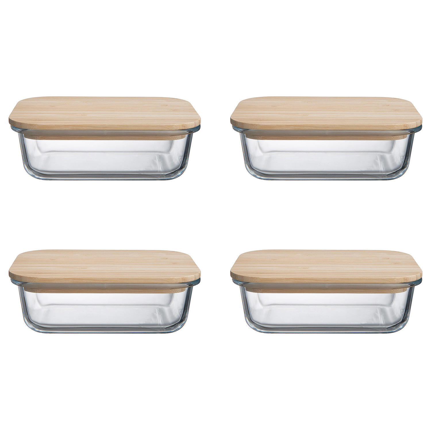 LUNCHBOX (4er Set) Naturals - Rotbraun, Glas (13/5/17cm) - Butlers