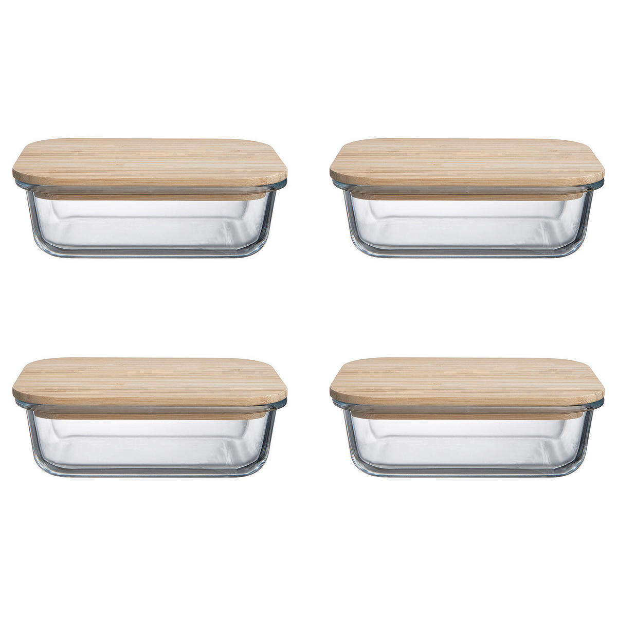 LUNCHBOX (4er Set) Naturals - Rotbraun, Glas (13/5/17cm) - Butlers