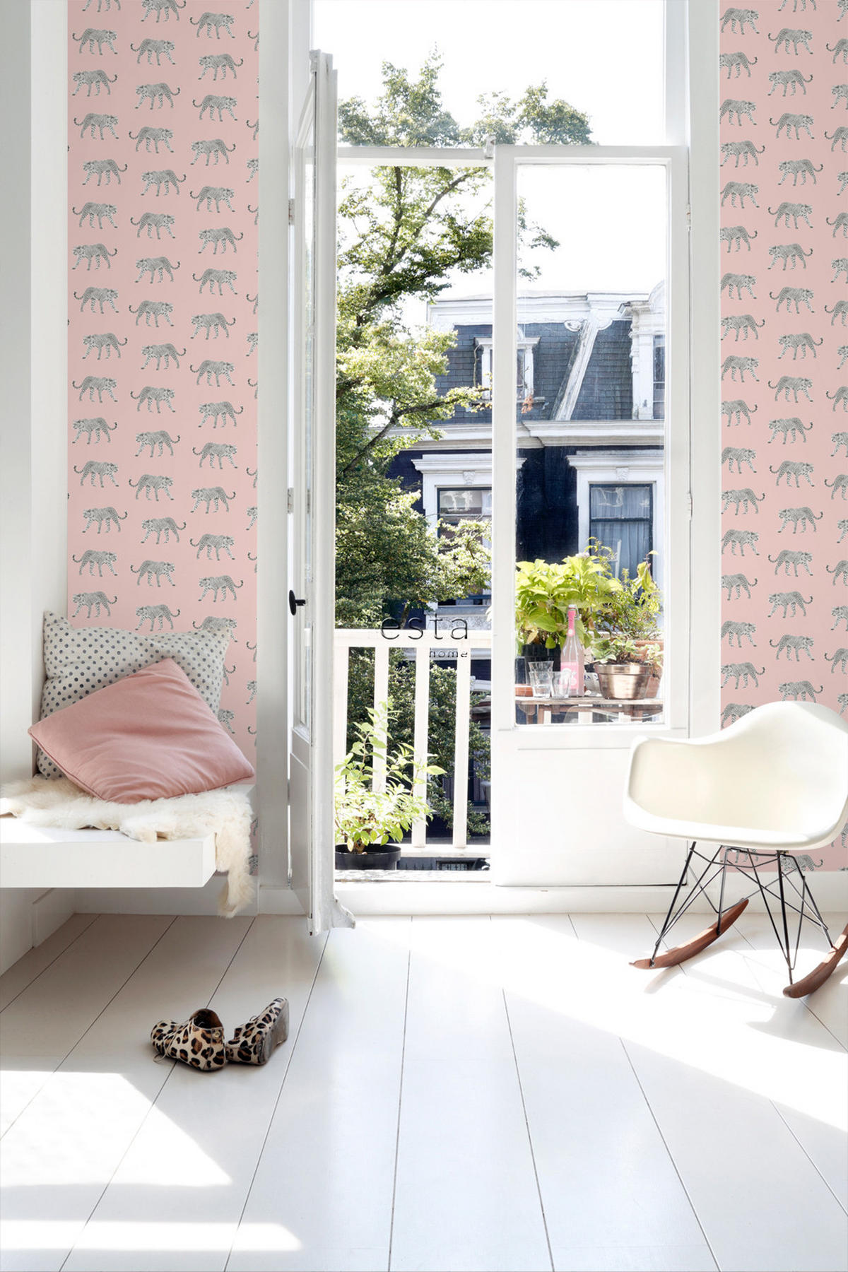 TAPETE Panter 53 cm x 10.05 m - Pink, Papier (53/1000cm) - ESTAhome