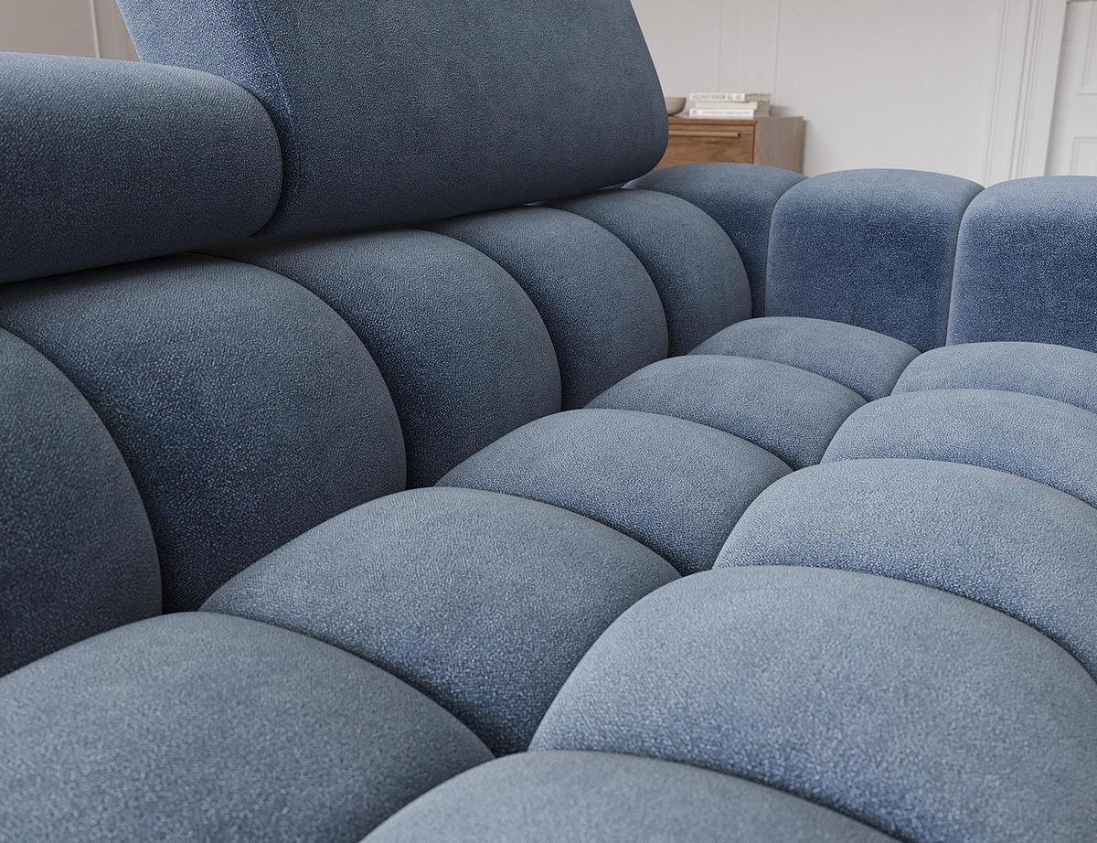 ECKSOFA Neviro L - Anthracite (Aura 40) - Blaugrau, Holzwerkstoff (285/181cm) - Möblo