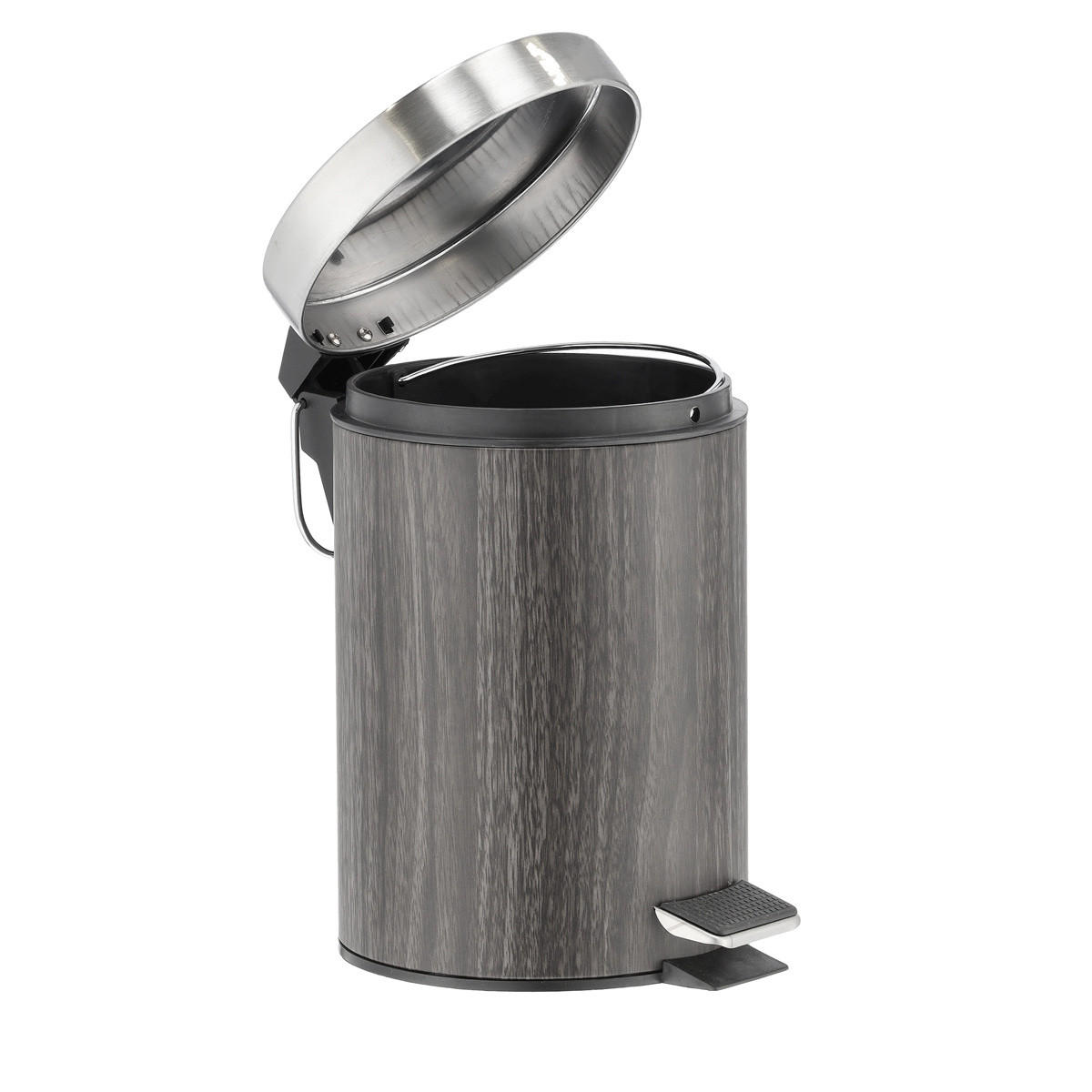BADEZIMMERKORB Müllbehälter - Walnuss 3 l 17/17/25 cm - Braun, Metall (17/25/17cm) - ZELLER