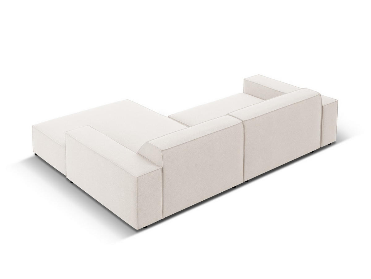 MODULARES-ECKSOFA rechts Jodie aus strukturiertem Stoff leichtes beige 3 Sitzplätze - Beige, Textil (166/224cm) - Micadoni