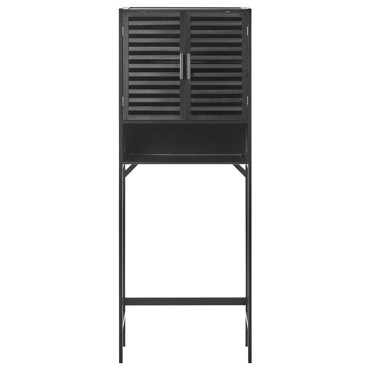 DULAP DE BAIE bambus 63 cm negru Okarche - negru, lemn (63/167/25cm) - Beliani