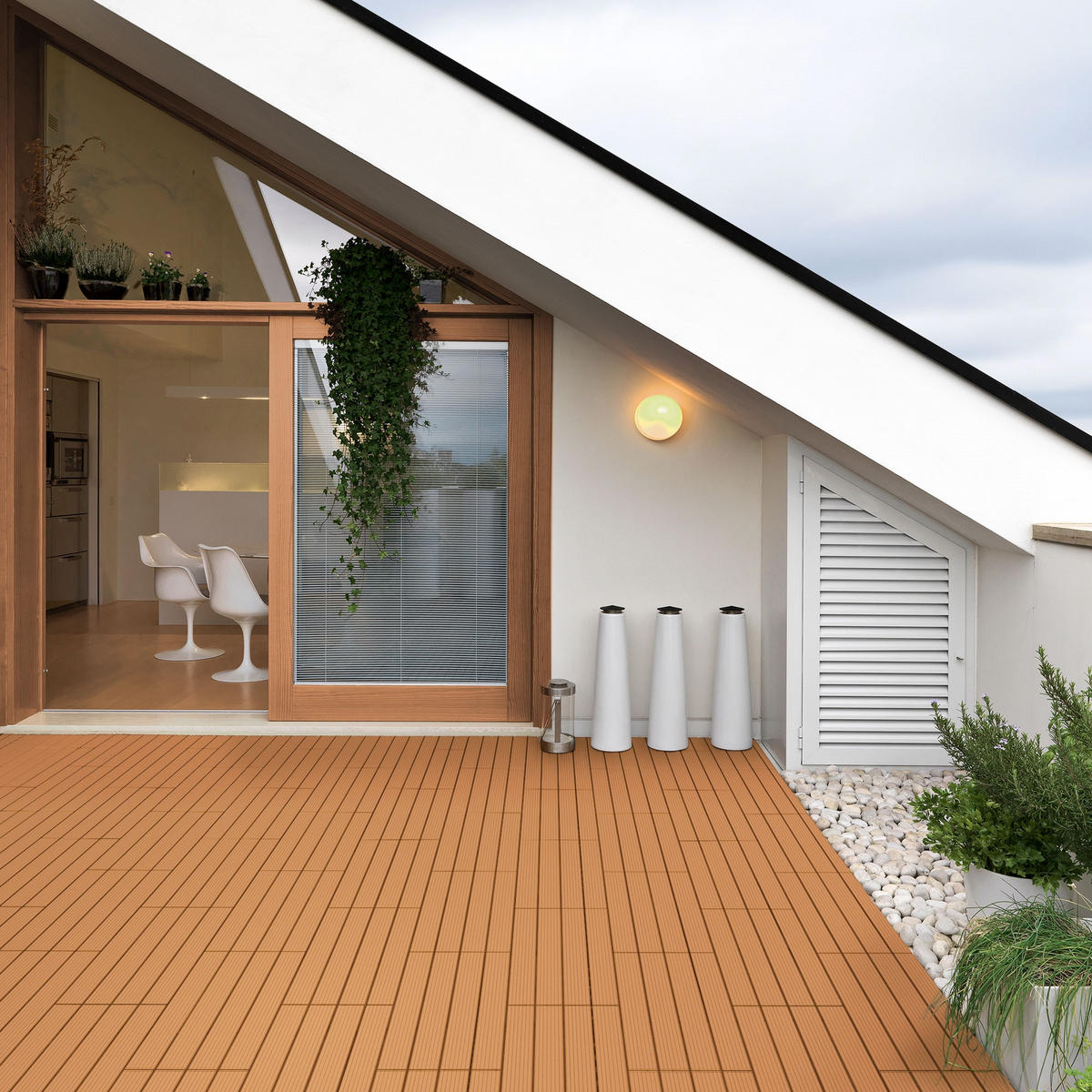 BODENPLATTE 2er Set - Hellbraun, Holzwerkstoff (60/30/2cm) - ECD-Germany