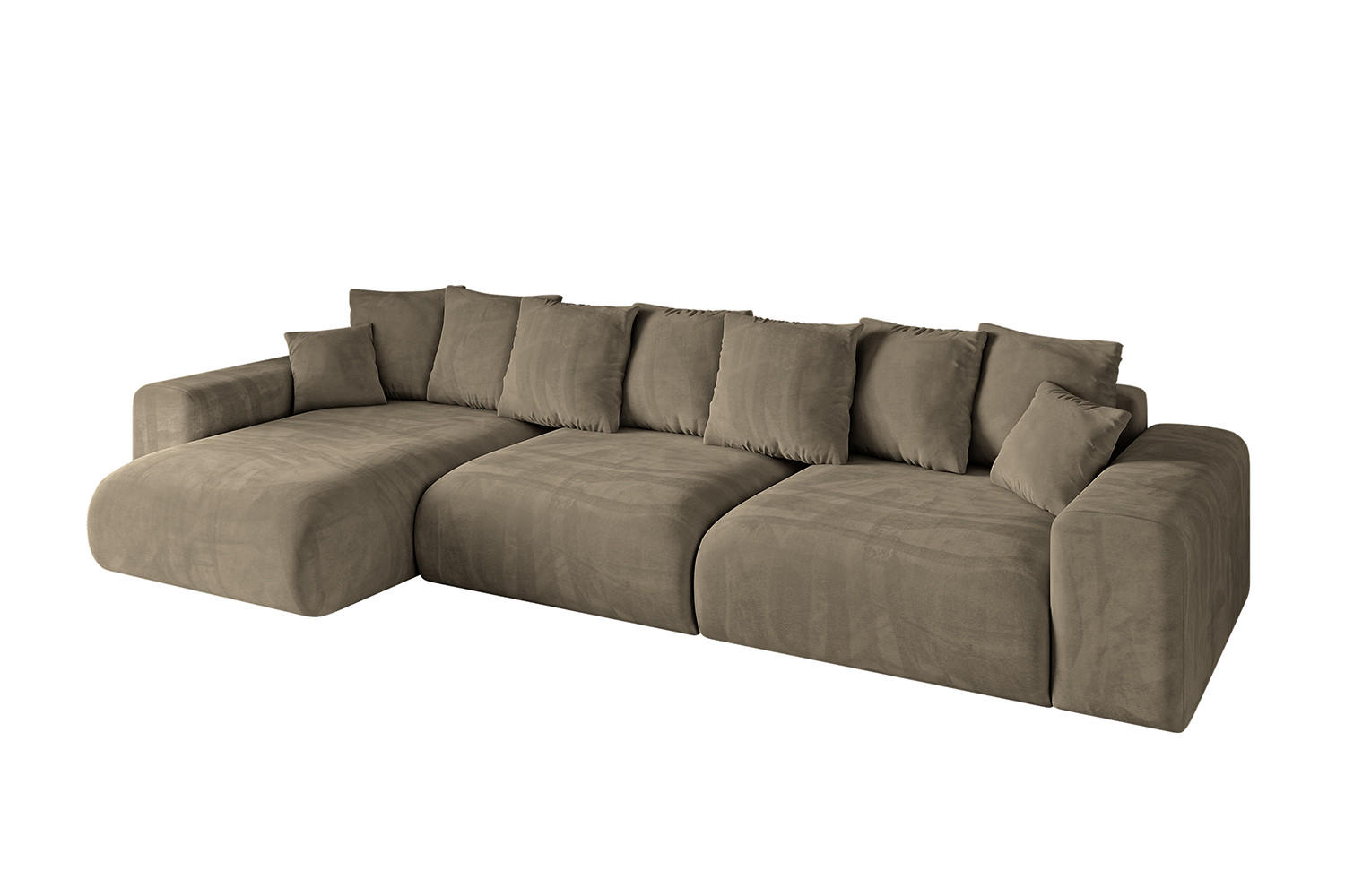 ALTDECOR ROHOVÁ SEDACÍ SOUPRAVA s otomanem vlevo ESKAR-L2 364x176x72 hnědý velur