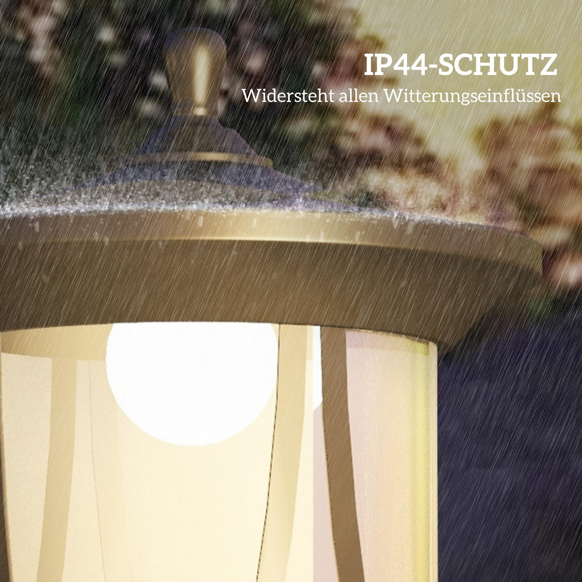 GARTENLATERNE, Schwarz, ABS, Polycarbonate - Schwarz, Kunststoff (17/17/127cm) - Outsunny