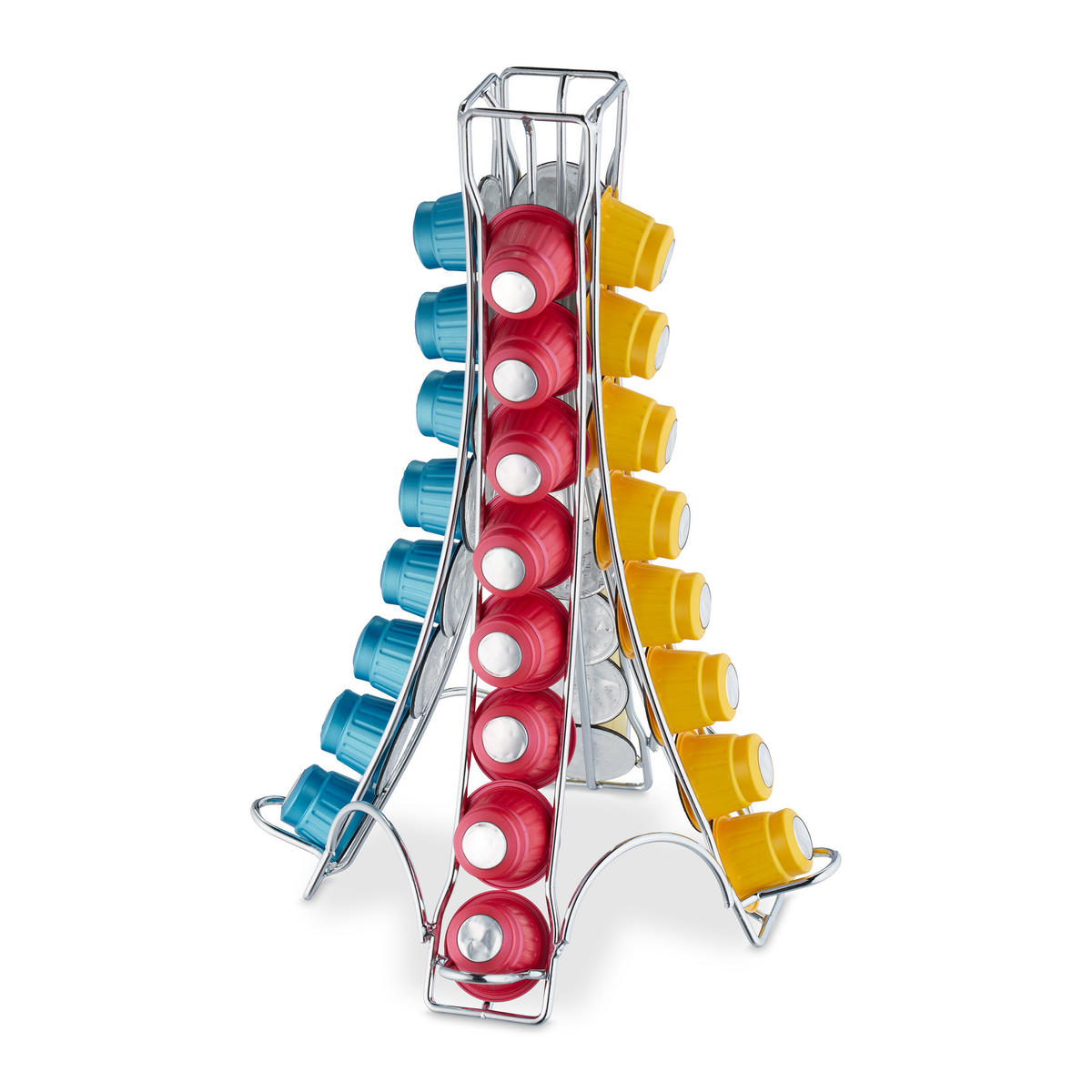 KAPSELHALTER - Silberfarben, Metall (21.5/30/21.5cm) - Relaxdays