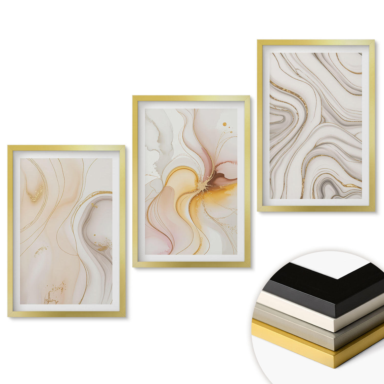 ArtPrintCave Wandbilder Gold 40x60 cm