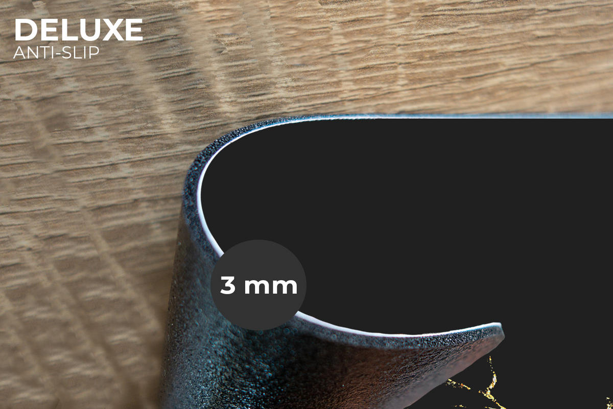 PLATZSETS 6er-Set Marmor - Schwarz - Gold - Luxus 45x30 cm Tischset - Goldfarben, Kunststoff (0.3/45/30cm) - MuchoWow