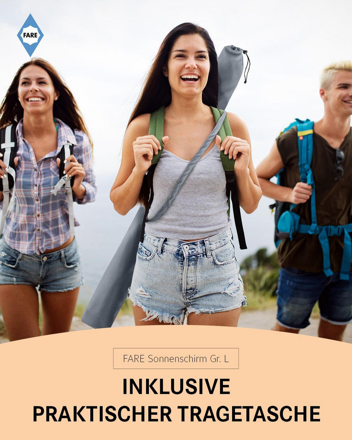 SONNENSCHIRM 200/200/126 cm - Grau, Kunststoff (200/200cm) - FARE