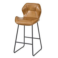 BARHOCKER 2er-Set Braun mit Rückenlehne und Fußstütze - Braun, Metall (47/91.5/48.5cm) - MIVRAY