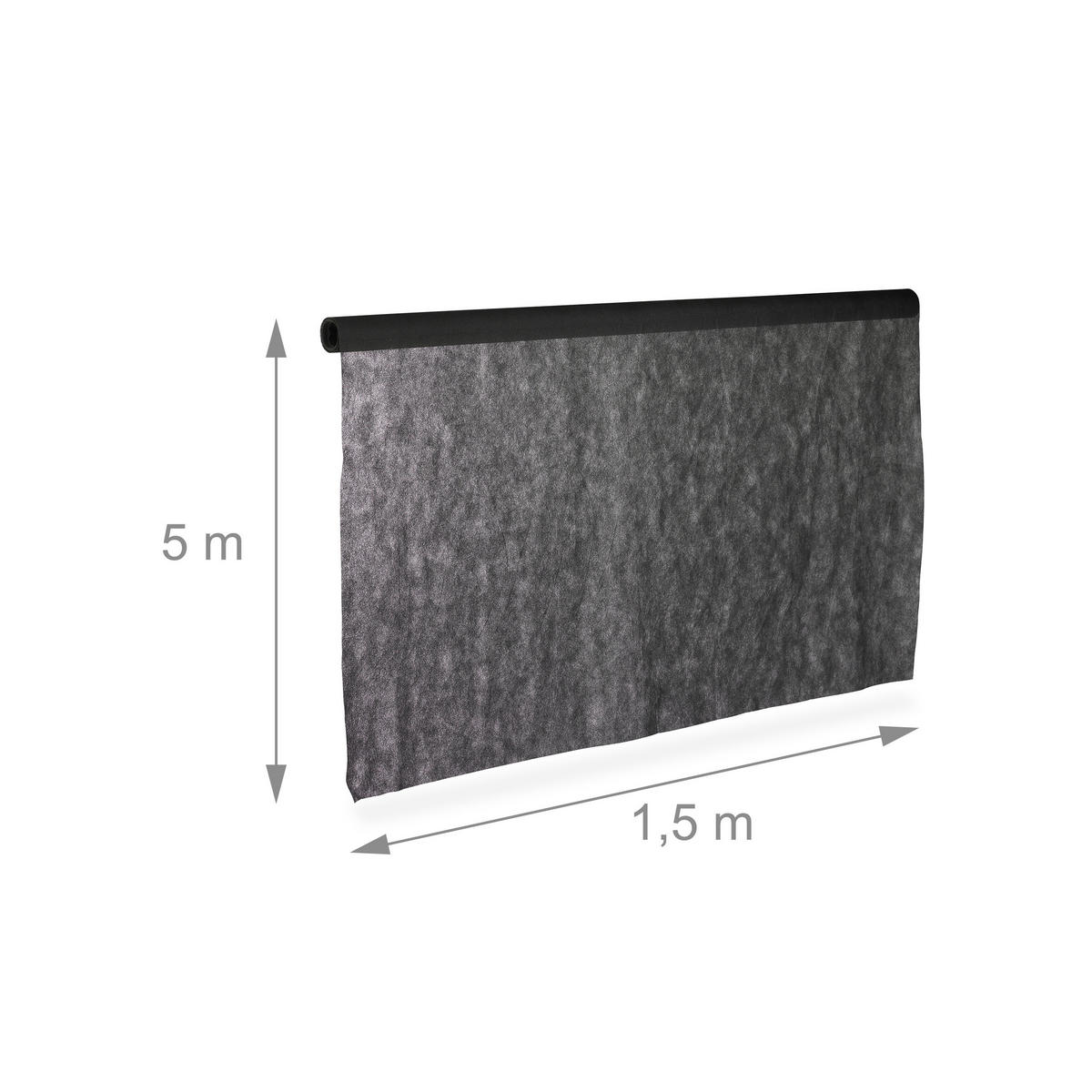 UNKRAUTVLIES - Schwarz, Kunststoff (150/0.1/500cm) - Relaxdays