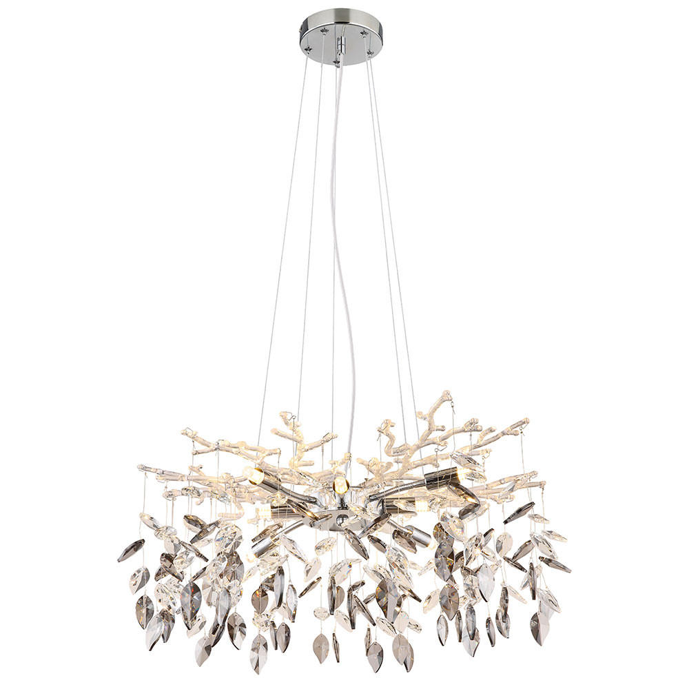 LED HÄNGELAMPE Metall Silber - Silberfarben, Glas (61/61/120cm) - Globo Lighting
