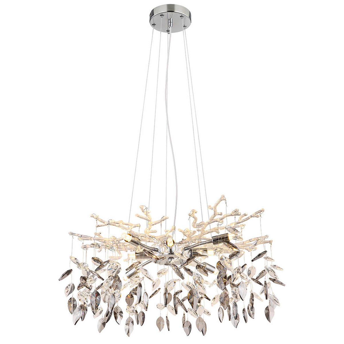 LED HÄNGELAMPE Metall Silber - Silberfarben, Glas (61/61/120cm) - Globo Lighting