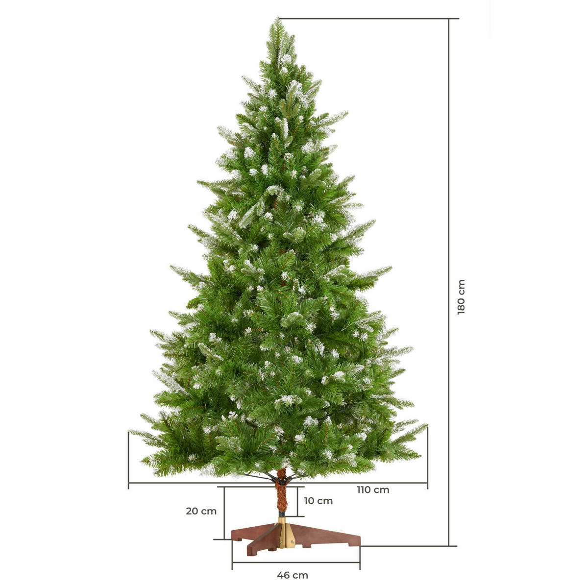 WEIHNACHTSBAUM Blitzen , klappbarer Baumständer aus Holz, 110 x 180 cm, grün - Grün, Kunststoff (180cm) - tectake