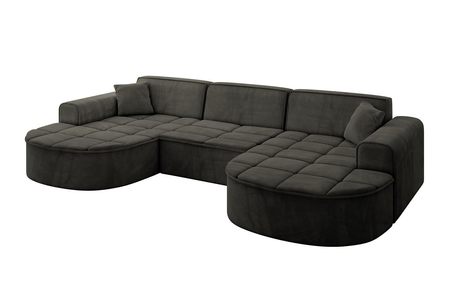 WOHNLANDSCHAFT TARO-U1 - 303x171x79,5 cm Schwarz - Schwarz, Holzwerkstoff/Textil (303/79.5/171cm) - ALTDECOR
