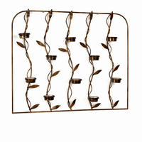 TEELICHTHALTER Wand 10-flammig Metall 53/8/42 cm - Braun, Metall (42cm) - DanDiBo