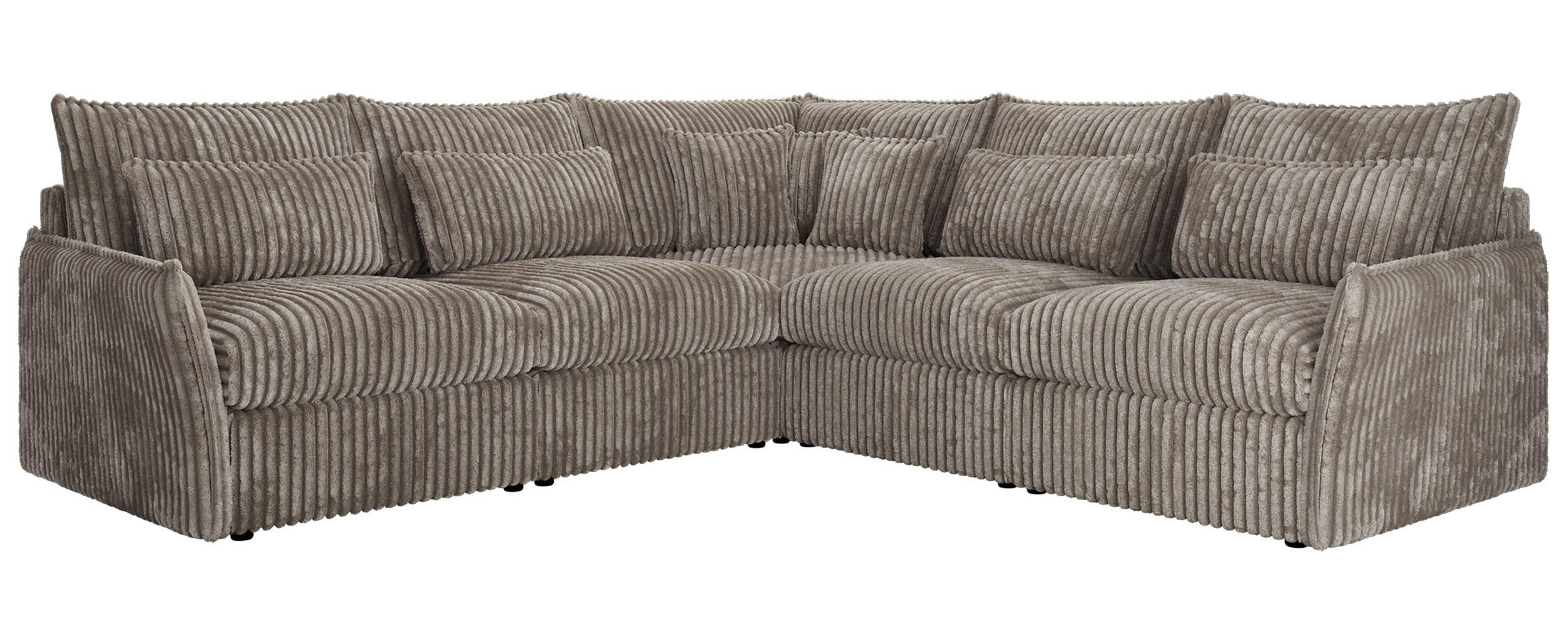 ECKSOFA VERSO L Hellbraun Cord - Hellbraun/Schwarz, Kunststoff/Textil (270/270cm) - MKS