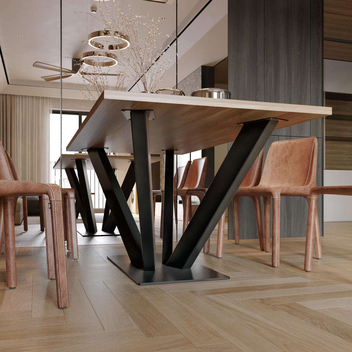 TISCHBEINE Alphard Metall Schwarz 72cm - Schwarz, Metall (45/72/150cm) - Metalo Pro