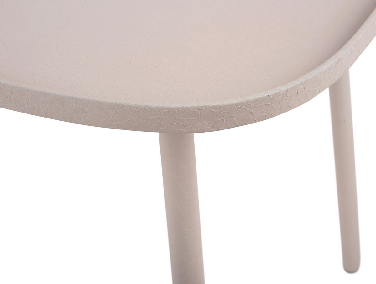 BEISTELLTISCH aus Metall Boaz Beige 44/44/43 cm - Grau, Metall (44/44/43cm) - Leitmotiv