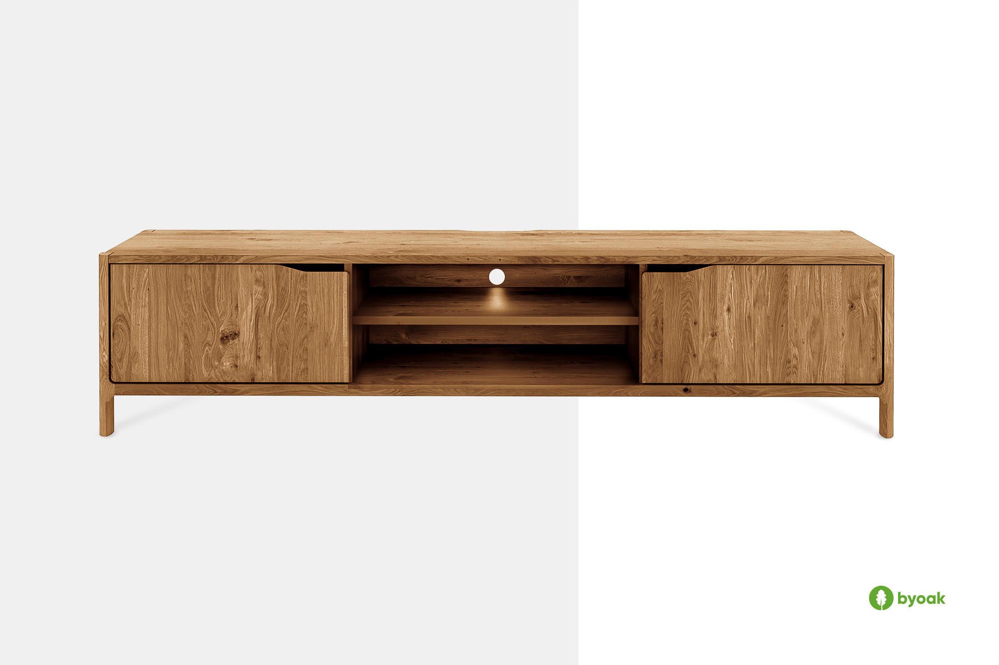 byoak Tv-Schrank Kernbuche 200x48x50 cm