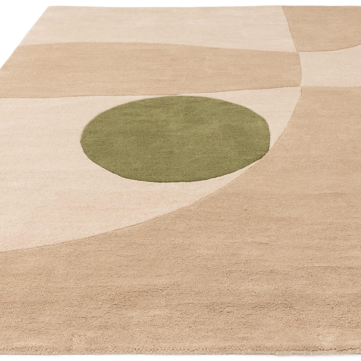 TEPPICH Schurwolle handgetuftet geometrisch schalldämpfend Erdtöne ELAN-Maas, Beige 120x170 cm - Beige, Textil (120/170cm) - KADIMA DESIGN