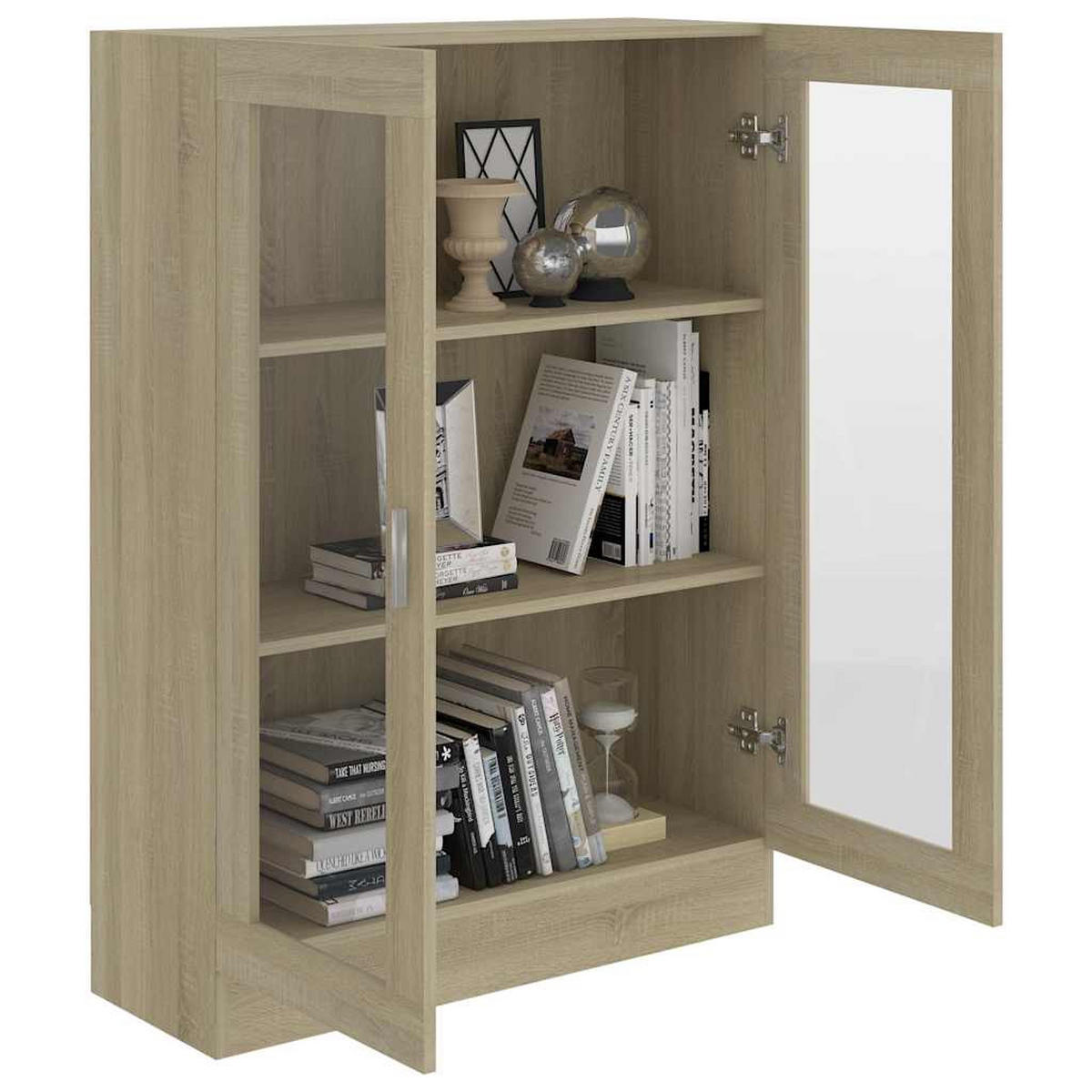 VITRINENSCHRANK Sonoma-Eiche 82,5x30,5x115 cm Holzwerkstoff - Braun, Holzwerkstoff (82.5/115/30.5cm) - furnicato